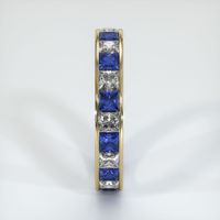 14K Yellow Gold Blue Sapphire and Diamond Eternity Wedding Band Image