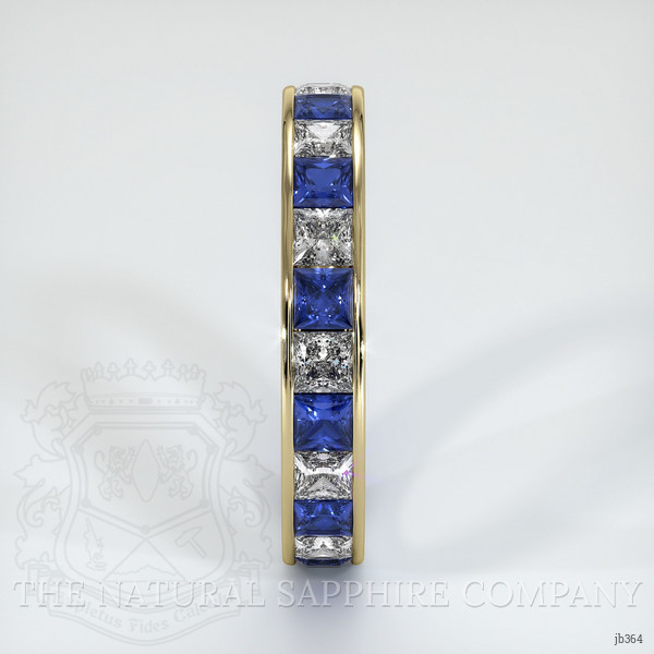 14K Yellow Gold Blue Sapphire and Diamond Eternity Wedding Band