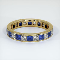 18K Yellow Gold Blue Sapphire and Diamond Eternity Wedding Band Video