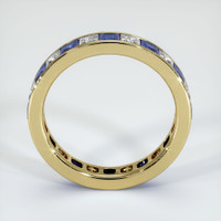 18K Yellow Gold Blue Sapphire and Diamond Eternity Wedding Band Image