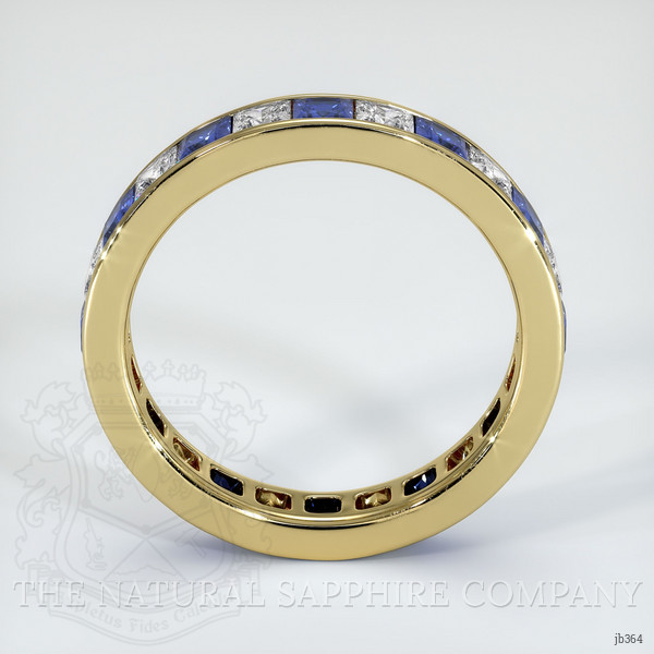 18K Yellow Gold Blue Sapphire and Diamond Eternity Wedding Band