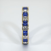 18K Yellow Gold Blue Sapphire and Diamond Eternity Wedding Band Image
