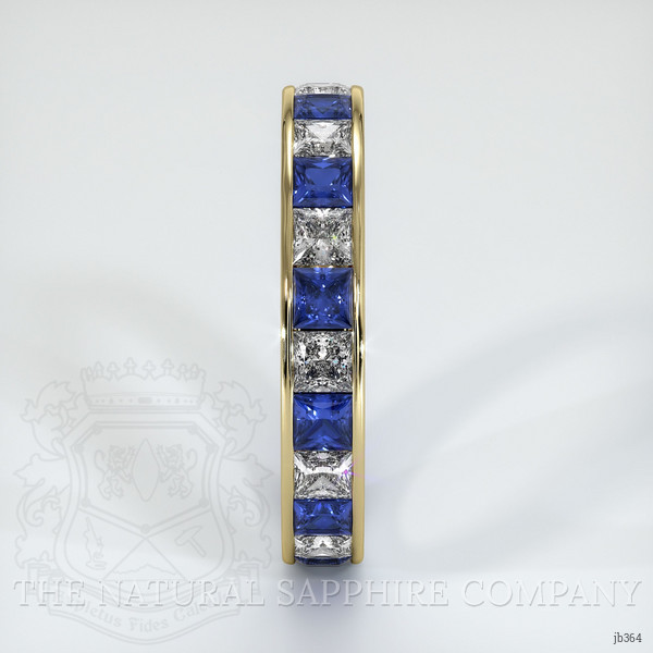 18K Yellow Gold Blue Sapphire and Diamond Eternity Wedding Band