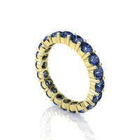 18K Yellow Gold Sapphire Wedding Band Image