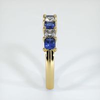 18K Yellow Gold Blue Sapphire and Diamond Prong Wedding Band Image