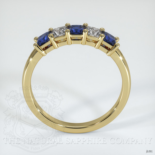 14K Yellow Gold Blue Sapphire and Diamond Prong Wedding Band