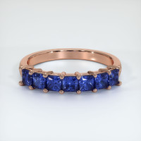 14K Rose Gold Blue Sapphire Prong Wedding Band Video