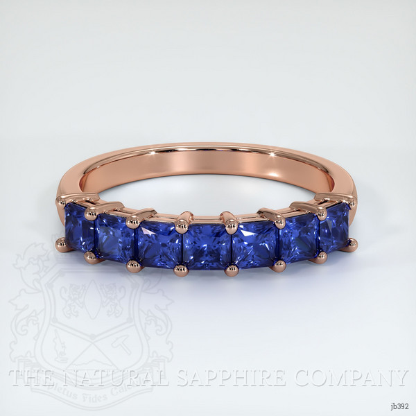 14K Rose Gold Blue Sapphire Prong Wedding Band