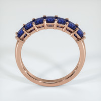 14K Rose Gold Blue Sapphire Prong Wedding Band Image