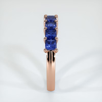 14K Rose Gold Blue Sapphire Prong Wedding Band Image