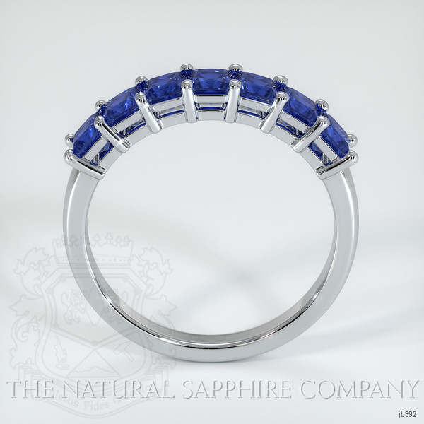 14K White Gold Blue Sapphire Prong Wedding Band