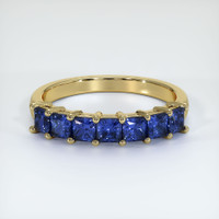 14K Yellow Gold Blue Sapphire Prong Wedding Band Video