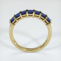 14K Yellow Gold Blue Sapphire Prong Wedding Band Image