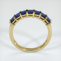 18K Yellow Gold Blue Sapphire Prong Wedding Band Image