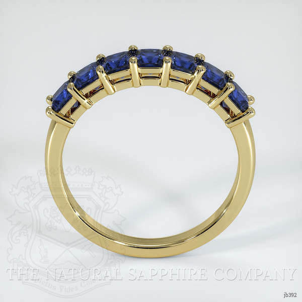 18K Yellow Gold Blue Sapphire Prong Wedding Band
