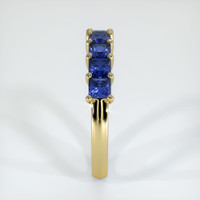 18K Yellow Gold Blue Sapphire Prong Wedding Band Image