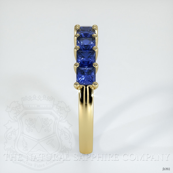 18K Yellow Gold Blue Sapphire Prong Wedding Band