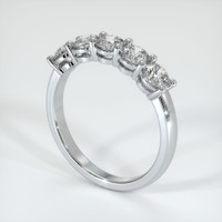 14K White Gold Diamond Prong Wedding Band Image