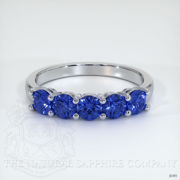 Platinum 950 Blue Sapphire Prong Wedding Band