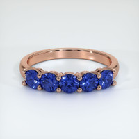 14K Rose Gold Blue Sapphire Prong Wedding Band Video