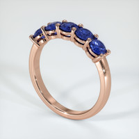 14K Rose Gold Blue Sapphire Prong Wedding Band Image