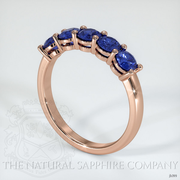 14K Rose Gold Blue Sapphire Prong Wedding Band
