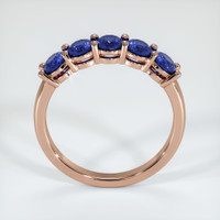 14K Rose Gold Blue Sapphire Prong Wedding Band Image