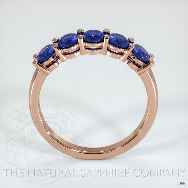 14K Rose Gold Blue Sapphire Prong Wedding Band