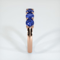 14K Rose Gold Blue Sapphire Prong Wedding Band Image