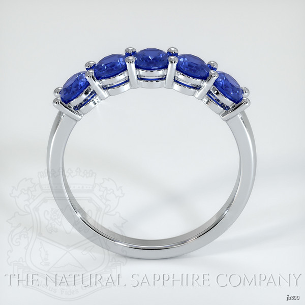 14K White Gold Blue Sapphire Prong Wedding Band