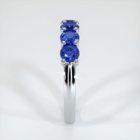 14K White Gold Blue Sapphire Prong Wedding Band Image