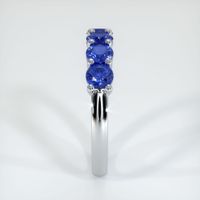18K White Gold Blue Sapphire Prong Wedding Band Image