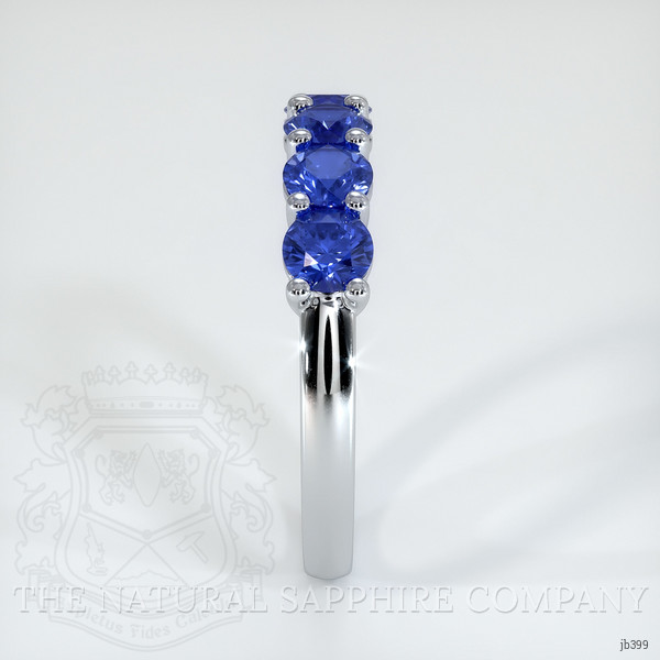 18K White Gold Blue Sapphire Prong Wedding Band