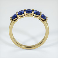 14K Yellow Gold Blue Sapphire Prong Wedding Band Image