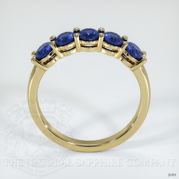 14K Yellow Gold Blue Sapphire Prong Wedding Band