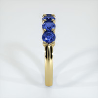 14K Yellow Gold Blue Sapphire Prong Wedding Band Image