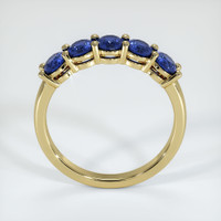 18K Yellow Gold Blue Sapphire Prong Wedding Band Image