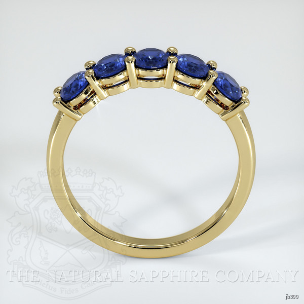 18K Yellow Gold Blue Sapphire Prong Wedding Band