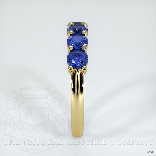 18K Yellow Gold Blue Sapphire Prong Wedding Band