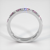 Platinum 950 Pink Sapphire and Diamond Eternity Wedding Band Image
