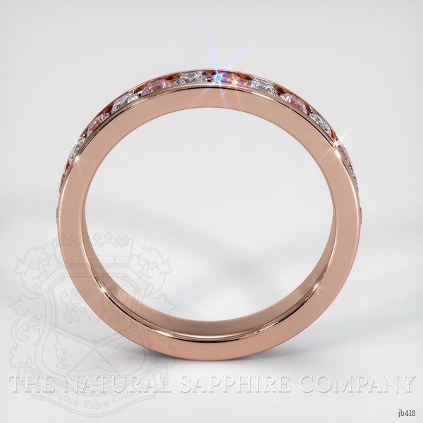 14K Rose Gold Pink Sapphire and Diamond Eternity Wedding Band