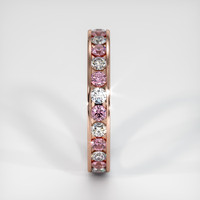 14K Rose Gold Pink Sapphire and Diamond Eternity Wedding Band Image