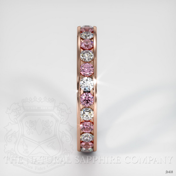 14K Rose Gold Pink Sapphire and Diamond Eternity Wedding Band