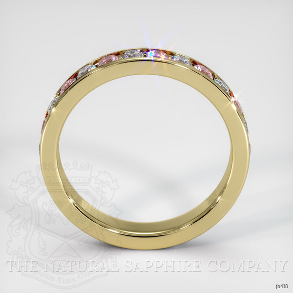 14K Yellow Gold Pink Sapphire and Diamond Eternity Wedding Band