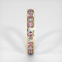 14K Yellow Gold Pink Sapphire and Diamond Eternity Wedding Band Image