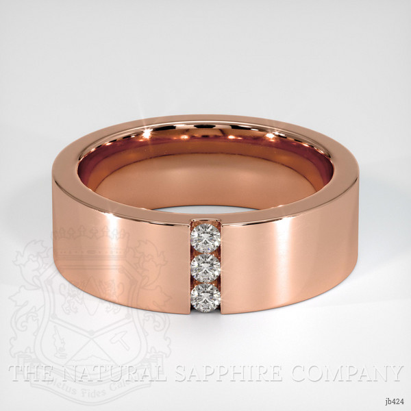 14K Rose Gold Diamond Men's Wedding Band
