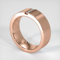 14K Rose Gold Diamond Men's Wedding Band Image