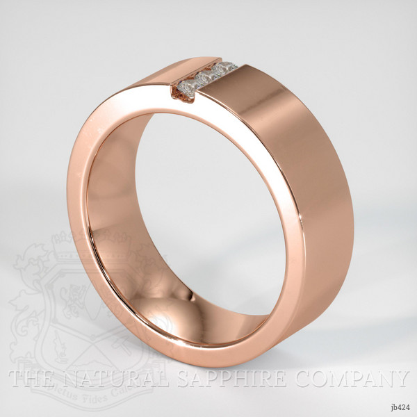 14K Rose Gold Diamond Men's Wedding Band