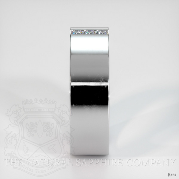 14K White Gold Diamond Men's Wedding Band