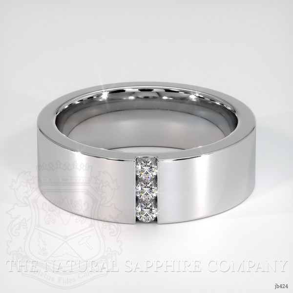 18K White Gold Diamond Men's Wedding Band